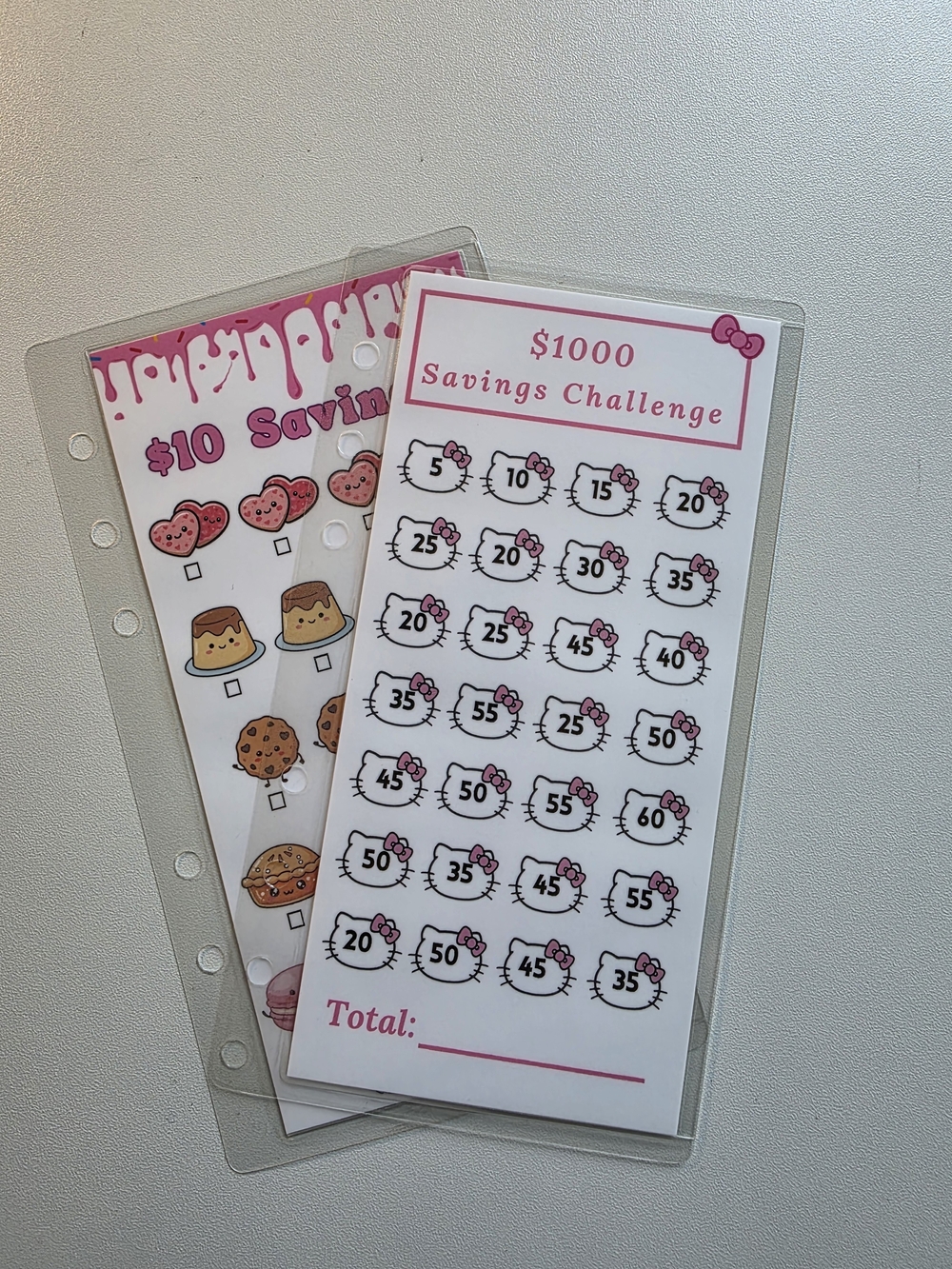 A6 Hello Kitty $1000 Savings Challenge Envelope - Pink Set Of 2